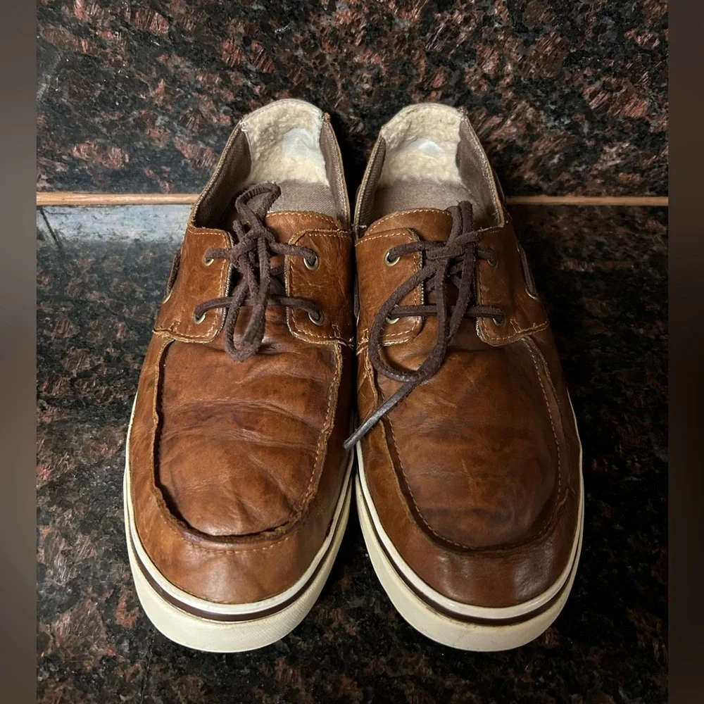 UGG Australia Boat Shoes Mens Brown Moc Toe Lace Up Leather size 10